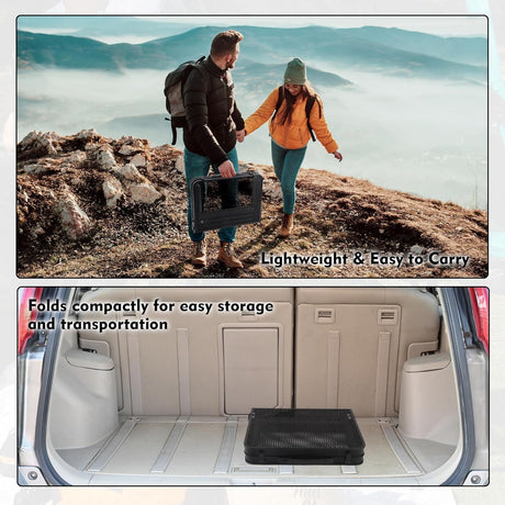 Camping Table with Mesh Desktop, Lightweight & Portable Small Folding Grill Table, Height Adjustable Metal Outdoor Table for Camp, Cooking, BBQ, RV, Picnic-2 FT Black