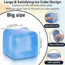 Large Ice Cube Squishy Toy 7cm (2.76Inch),  Big Slow Rising Squishies for Sensory Play, Perfect Stress Relief Fidget Toys for Adults Anxiety, Squishy Cube Sensory Toys (Blue)