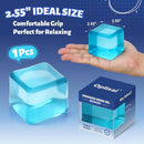 Oversized Dense Gel Stress Cube (2.55") - Anxiety Relief Fidget Toy - Larger, Firmer, Slow-Rise - Dual-Reinforced Leak-Proof Design - Premium Sensory Gift for Adults & Teens