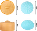 4 PCS Colorful Dumpling Stress Balls Fidget Sensory Toy,Squeeze Dough Ball Stress Relief Hand Toy,Bun with Food Steamer Stretchy Desk Toys