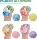 4 PCS Colorful Mesh Grape Stress Balls - Squeeze Color Change Fidget Toys for Stress Relief and Hand Exercise