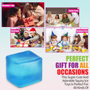Giant Stress Cube - 3.15" Cube-Sensory Fidget Squeeze Toy with Super Solid Squish-Slow Rising Ice Cube Stress Balls-Stress Relief Hand Toy (Blue)