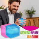 Giant Stress Cube - 3.15" Cube-Sensory Fidget Squeeze Toy with Super Solid Squish-Slow Rising Ice Cube Stress Balls-Stress Relief Hand Toy (Blue)