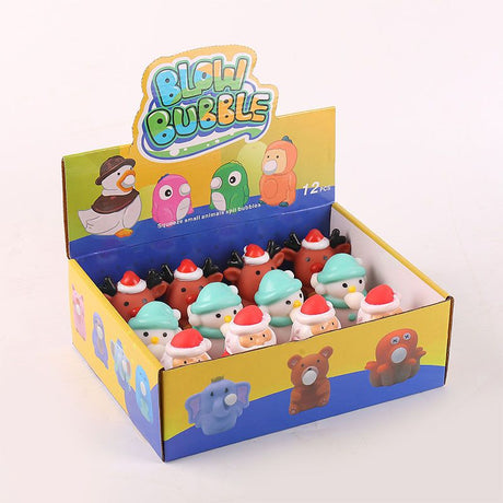 Squeeze Bubble Pop Stress Relief Toy 12-Pack Box Set - Cartoon Squishy Figure for Anxiety Relief - Santa + Snowman + Reindeer (4 Each) - Christmas Gift Set