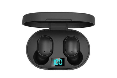 E6S Wireless 6D Stereo V5.0 Bluetooth-compatible In-ear Earbuds Sports Earphones with Mic