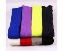 Women Elastic Solid Color Warm Thigh High Long Socks - Navy Blue