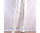 Women Elastic Solid Color Warm Thigh High Long Socks - Navy Blue