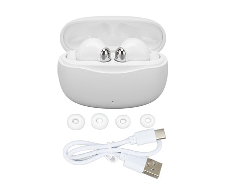 Language Translator Earbuds 144 Languages Noise Reduction Bluetooth 5.3 Wireless Smart Earphone White