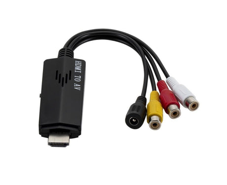 1080P HDMI-compatible Male to Female RCA AV Video Audio Converter Adapter for VCR DVD TV Black