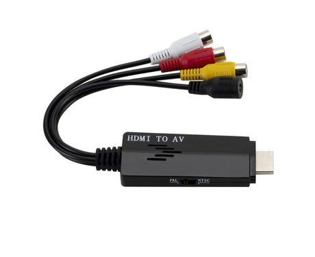 1080P HDMI-compatible Male to Female RCA AV Video Audio Converter Adapter for VCR DVD TV Black