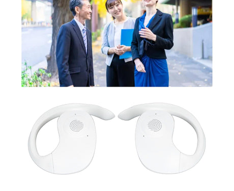 Language Translator Earhooks Bluetooth 5.3 Support 144 Languages Online Translation Wireless Earbuds Device for Music and Calling White