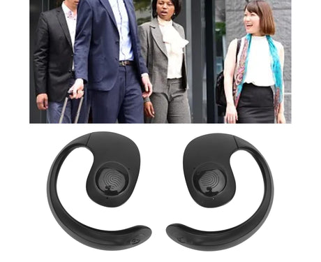 Language Translator Earhooks Bluetooth 5.3 Support 144 Languages Online Translation Wireless Earbuds Device for Music and Calling Black
