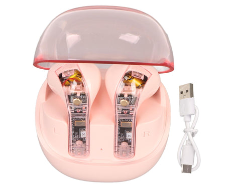Language Translator Earbuds Support 144 Online Languages Bluetooth 5.3 Earphones Wireless Device Pink