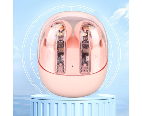 Language Translator Earbuds Support 144 Online Languages Bluetooth 5.3 Earphones Wireless Device Pink