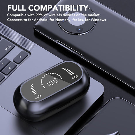 Open Ear Bluetooth Earbuds HiFi Noise Cancelling Waterproof Clip On Wireless Earphone for Cycling Driving Sports