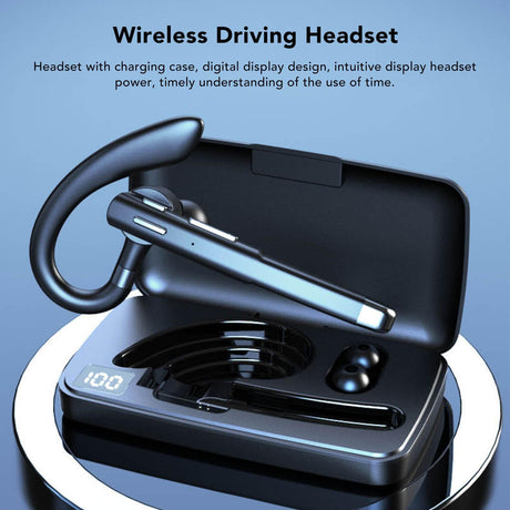 Bluetooth Earpiece Noise Canceling Waterproof Digital Power Display Wireless Headset with Charging Case for Driving