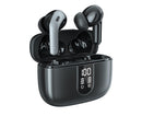 True Wireless Earbuds - LED Power Display - Bluetooth Earphones with Charging Case and Mic