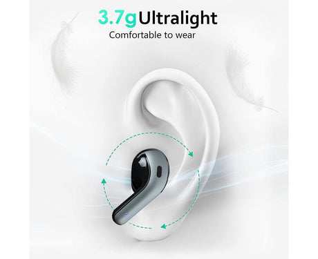 True Wireless Earbuds - LED Power Display - Bluetooth Earphones with Charging Case and Mic