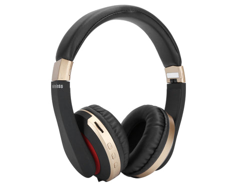 Foldable Bluetooth Headset Wireless Over Ear Stereo Headsets with Mic Gaming HeadphoneGold