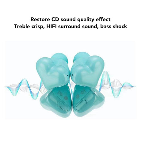 Heart Shaped Earbuds Cute Wireless Bluetooth5.3 Headphones Lightweight Noise Reduction Earbuds for Music Call Video Game