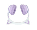 Cat Ear Bluetooth Gaming Headphones Wireless Foldable Music Headset with LED Light Detachable Microphone 3.5mm Cable Purple