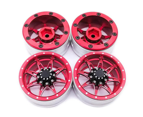 4Pcs/Set 1.9 Inch Wheel Rim Metal Parts for 1/10 Remote Crawl Car Red