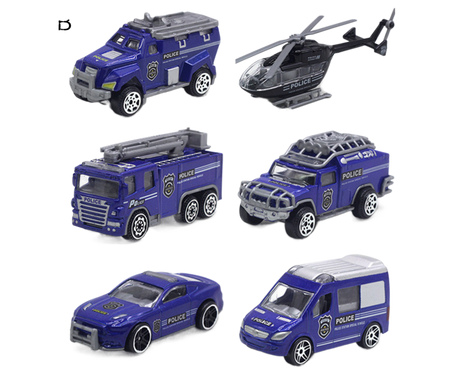 6Pcs Engineering Vehicle Simulate Gifts 1/58 Scale Boy and Girls Interactive Play Pull Back Car for School