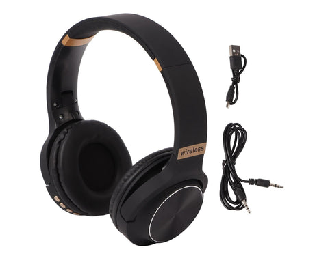 Foldable Bluetooth Headset Multifunction Noise Canceling HiFi Stereo Wireless Bluetooth Headphones Black
