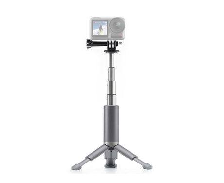 Portable Sport Camera Holder Stand Selfie Stick Mini Tripod for DJI OSMO Action Silver Grey