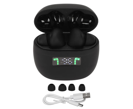 Language Translator Earbuds Support 144 Languages Online Translation Wireless Translator Device with Digital Display Black