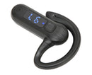 Single Ear Bone Conduction Headset Digital Display Voice Control Answering Wireless Earphone for Sports Business Black