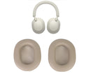 Headphone Ear Pads Protein Leather Noise Insulation Memory Foam Sponge Cushions for WH 1000XM5 Wireless Headset Platinum Silver
