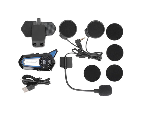 BT31 Motorcycle Bluetooth Helmet Headset Wireless Hands Free Stereo Waterproof Noise Cancelling Headset with Flashlight