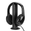 5 in 1 FM Wireless Headset Built in Microphone Earphone Headset with Charging Stand