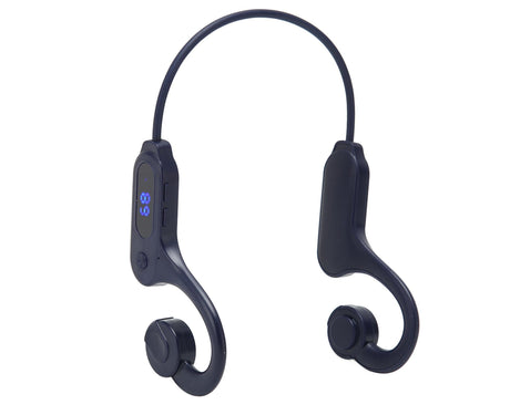 Bone Conduction Headphones Bluetooth 5.3 LED Digital Display IPX5 Waterproof Wireless Earphones for Sports Blue