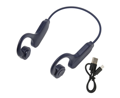 Bone Conduction Headphones Bluetooth 5.3 LED Digital Display IPX5 Waterproof Wireless Earphones for Sports Blue