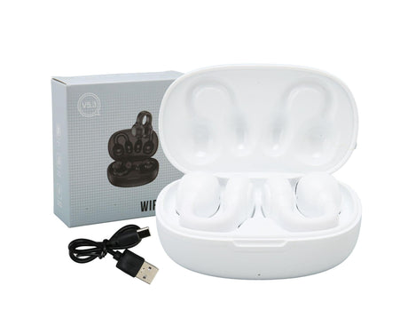 Wireless Earbuds Noise Reduction Bluetooth 5.3 Wireless Sports Earphones with Earhooks for Sports Work White
