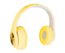 Bluetooth Headset Noise Reduction Foldable Over Ear Wireless Headphone with Colorful Light for Phone Laptop Yellow