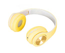 Bluetooth Headset Noise Reduction Foldable Over Ear Wireless Headphone with Colorful Light for Phone Laptop Yellow