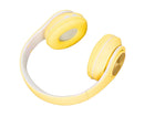 Bluetooth Headset Noise Reduction Foldable Over Ear Wireless Headphone with Colorful Light for Phone Laptop Yellow