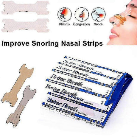 50pcs Nasal Strips Anti Snoring Improve Breath Stickers Nose Ventilation Pads Stop Snoring