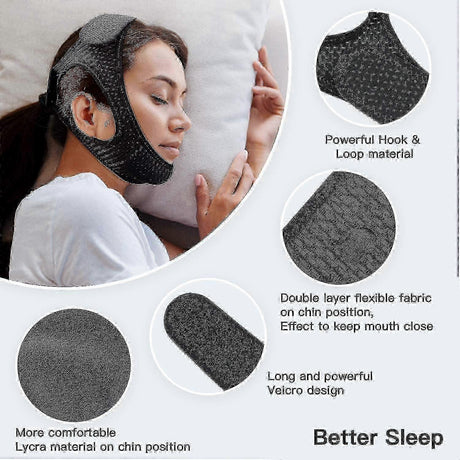Anti Snore Chin Strap [upgraded 2023], Vosaro Snoring Solution Effective Anti Snore Device, Adjustable And Breathable Stop Snoring Head Band For Men & Women