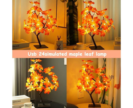 Night Lights -24 Led Lights Maple Leaf Tree Lights