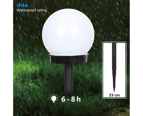 Solar Lights Outdoor, 6 Pack Solar LED Globe Powered Garden Light Waterproof for Yard Patio Walkway Landscape In-Ground Spike Pathway Cool White