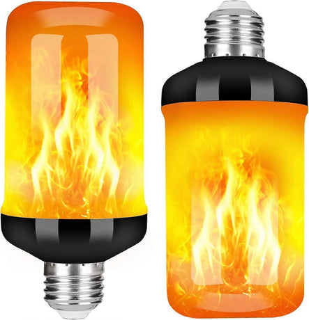 2pcs LED Flame Effect Fire Light Bulb Upgraded 4 Modes Flickering Fire Christmas Decorations Lights