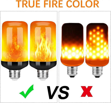 2pcs LED Flame Effect Fire Light Bulb Upgraded 4 Modes Flickering Fire Christmas Decorations Lights