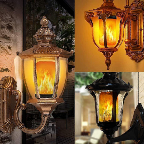 2pcs LED Flame Effect Fire Light Bulb Upgraded 4 Modes Flickering Fire Christmas Decorations Lights