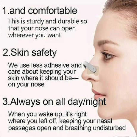 Grip Breathing Nasal Strips Stop Snoring Sleeping Aid Skin secure