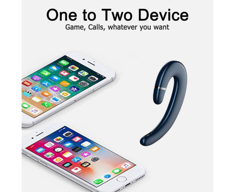 Ear Hook Wireless Headphones - Non Ear Plug - Single Ear Noise Cancelling Headset with Mic