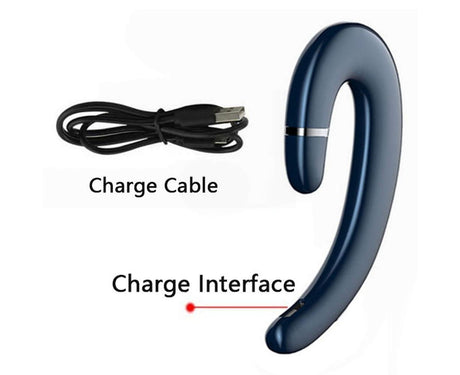 Ear Hook Wireless Headphones - Non Ear Plug - Single Ear Noise Cancelling Headset with Mic